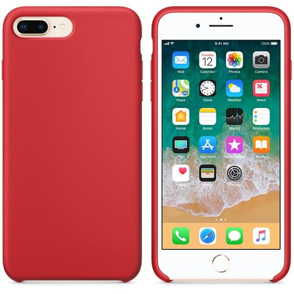 Hoogwaardige Silicone Case / Cover / Hoes voor iPhone 8 Plus / 7 Plus Rood