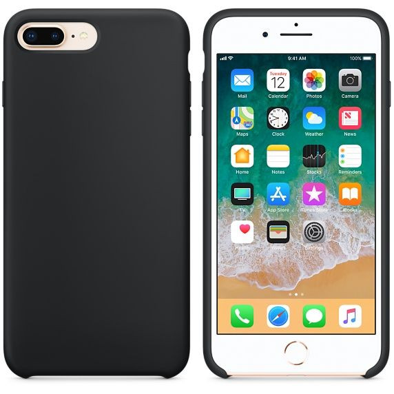 Hoogwaardige Silicone Case / Cover / Hoes voor iPhone 8 Plus / 7 Plus Zwart