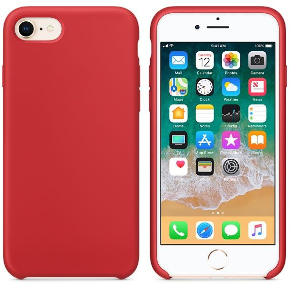 Hoogwaardige Silicone Case / Cover / Hoes voor iPhone 8 / 7 Rood