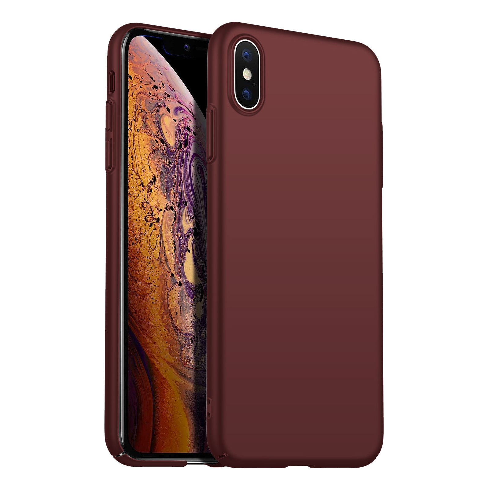 Back Case Cover iPhone X / Xs Hoesje Burgundy
