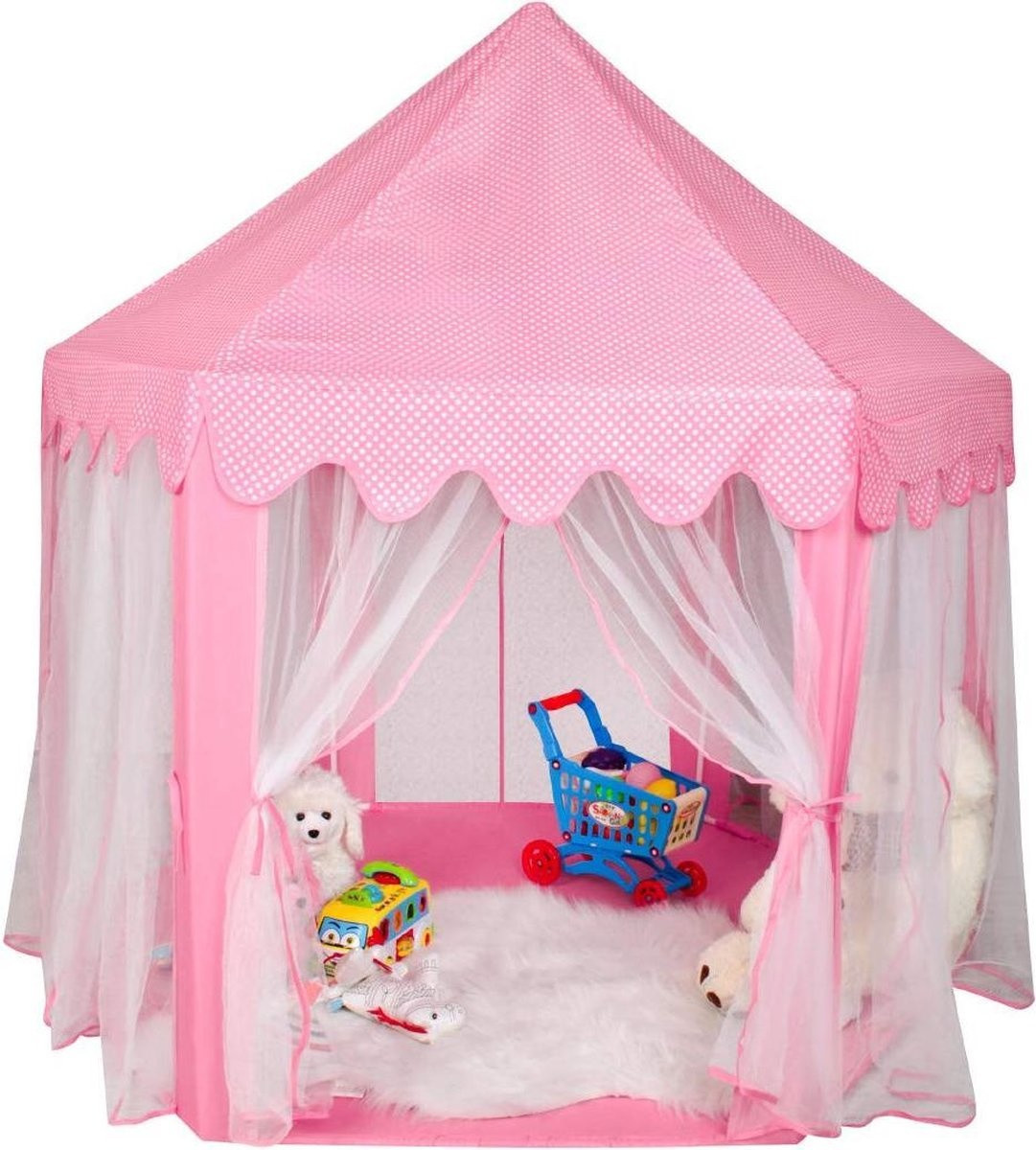 Speeltent voor Kinderen - Met Bodem - Vanaf 3 Jaar - Kinderen Tent Kasteel - Voor binnen en Buiten- roze