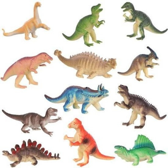 Stoere Dino Speelset - Dino&apos;s - Dinosaurussen - Dinosaurus Set van 12