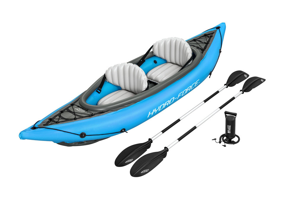 Opblaasbare Kayak - Hydro-Force Cove Champion X2 - 2 Persoons - Inclusief Peddels, Stoelen, Handpomp en Vinnen regular 0