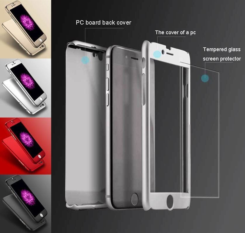 iPhone 7 Plus /iPhone 8 Plus Full Body 360 Super Thin Case Cover Hoesje Zwart