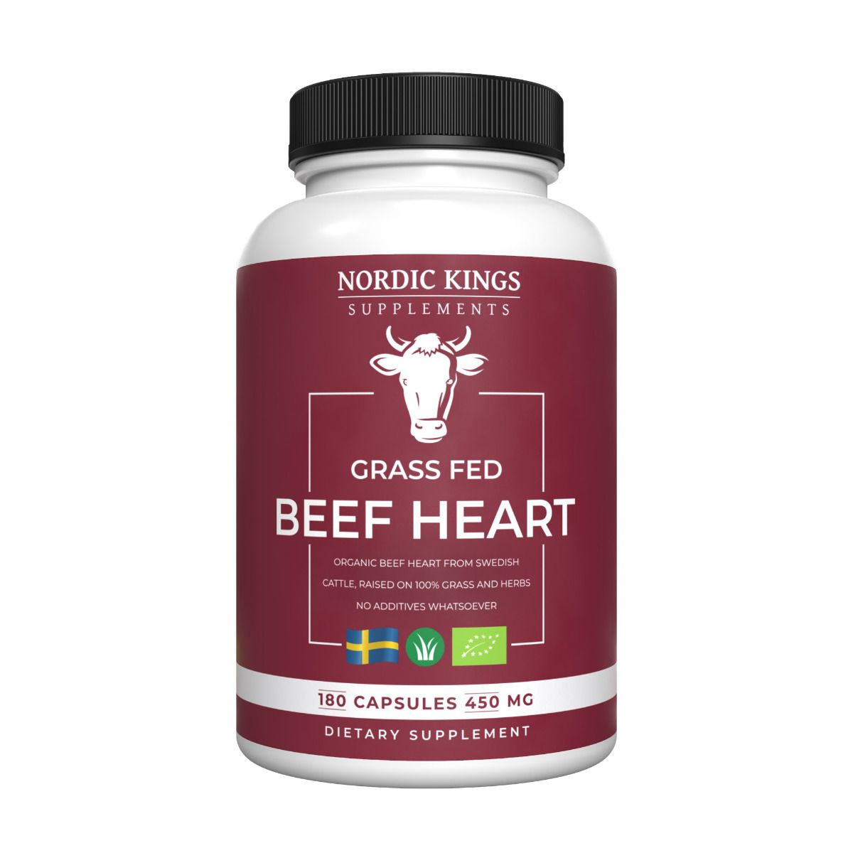 Organic Beef Heart - Grass Fed Runderhart - 180 capsules