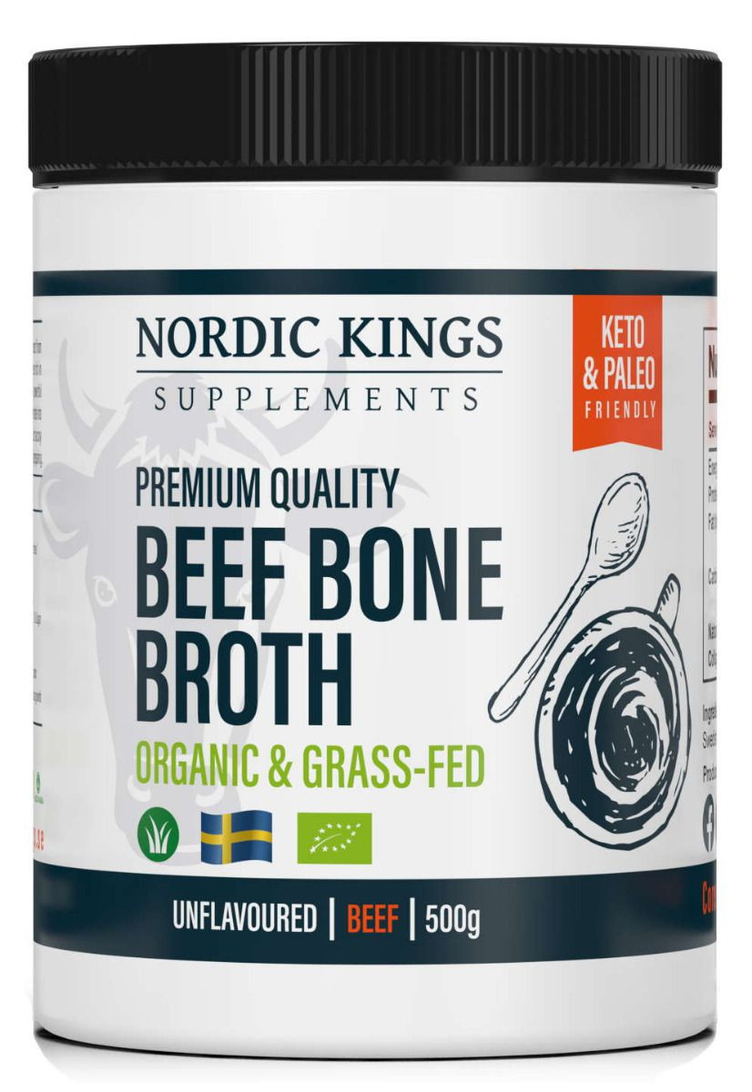 Organic Beef Bone Broth Premium - Grass Fed - Collageen - 500mg