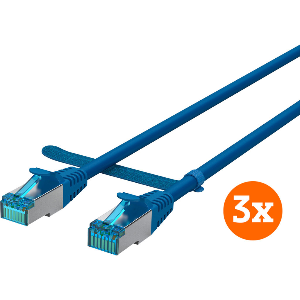 BlueBuilt Netwerkkabel STP CAT6 30 meter Blauw 3-Pack