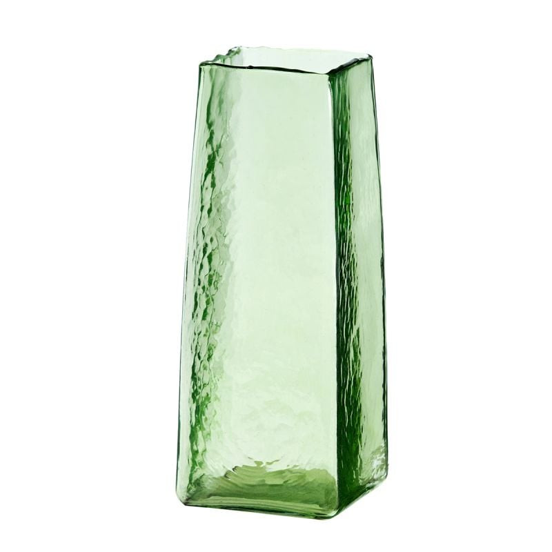 Vaas 10x10x25 cm IDUNA glas olijf groen