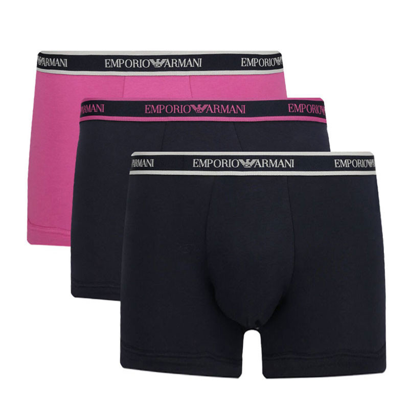 Armani boxershorts 3-pack grijs-roze-grijs