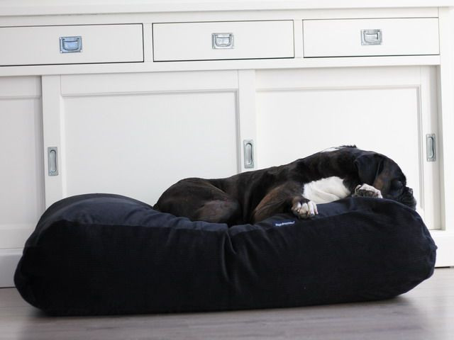 Dog's Companion® Hondenbed zwart ribcord extra small