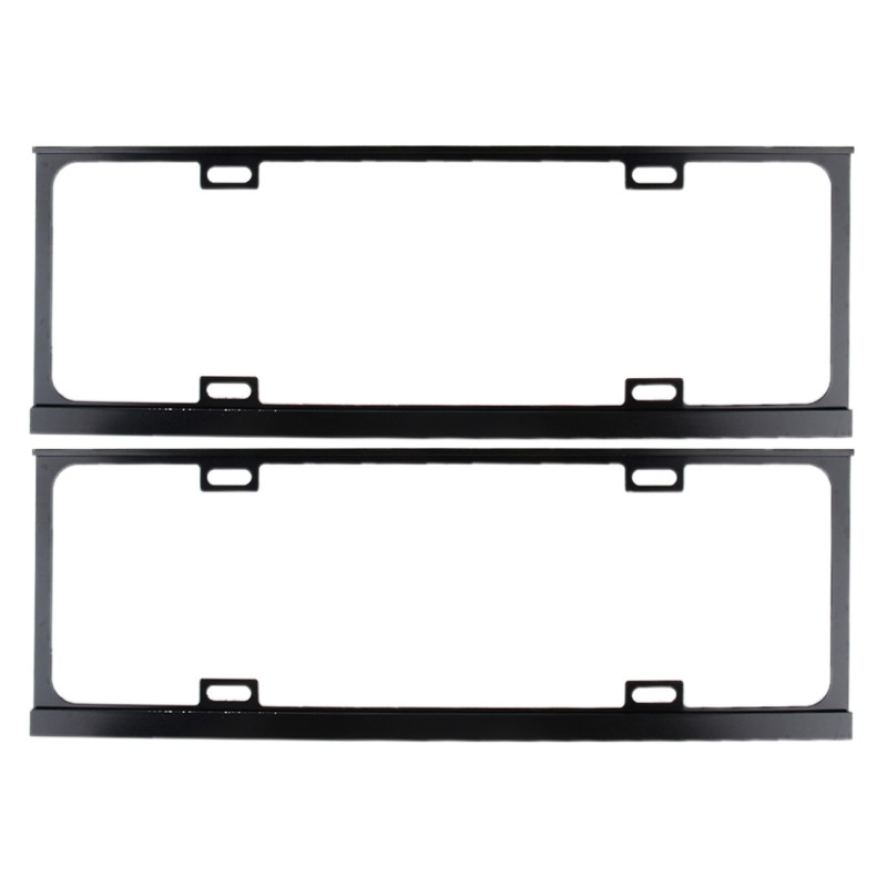2 PC's auto License Plate Frames auto Styling Kentekenplaat Frame Magnesium legering universele nummerplaat houder auto Accessories(Black)