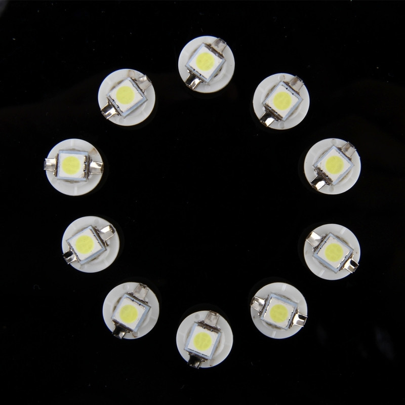 10 stuks 0.5W B8.5 wig instrumentenpaneel LED Dashboard Gauge Cluster Indicator Lamp gloeilamp (wit licht)