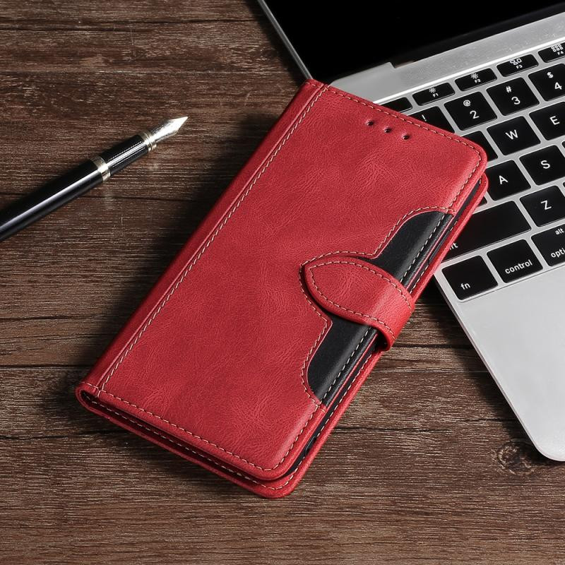 Voor Samsung Galaxy Note20 Stitching Skin Feel magnetische gesp horizontale flip PU lederen hoesje met houder en kaart slots &portemonnee (rood)