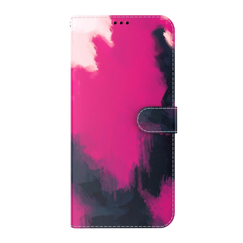 Aquarel Patroon Horizontale Flip Lederen Case met Houder & Card Slot & Portemonnee voor iPhone SE 2020 & 8 & 7 (Berry Color)