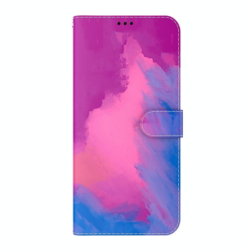 Aquarel Patroon Horizontale Flip Leren Case met Houder & Card Slot & Portemonnee voor iPhone 11 Pro Max (Purple Red)