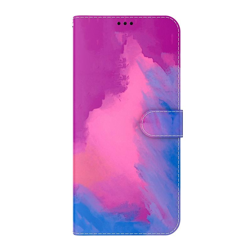 Aquarel Patroon Horizontale Flip Leren Case met Houder & Kaart Slot & Portemonnee voor iPhone 12 Pro Max (Purple Red)