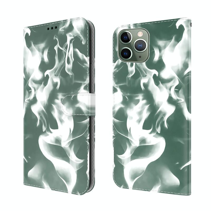 Cloud Mist Patroon Horizontale Flip Leren Case met Houder & Card Slot & Portemonnee voor iPhone 11 Pro (Dark Green)
