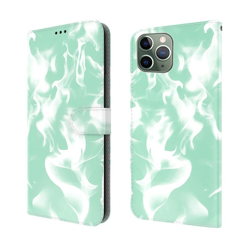 Cloud Fog Patroon Horizontale Flip Lederen Case met Houder & Card Slot & Portemonnee voor iPhone 11 Pro Max (Mint Green)