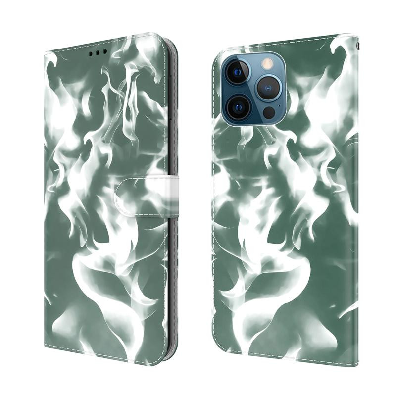 Cloud Mist Patroon Horizontale Flip Leren Case met Houder & Kaart Slot & Portemonnee voor iPhone 12 Pro Max