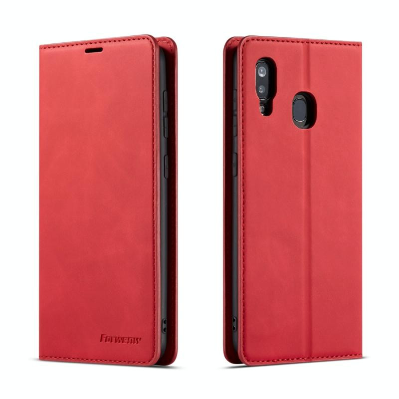 Voor Galaxy A30 Forwenw Dream Series Oil Edge Strong Magnetism Horizontal Flip Leather Case met Holder & Card Slots & Wallet & Photo Frame(Red)