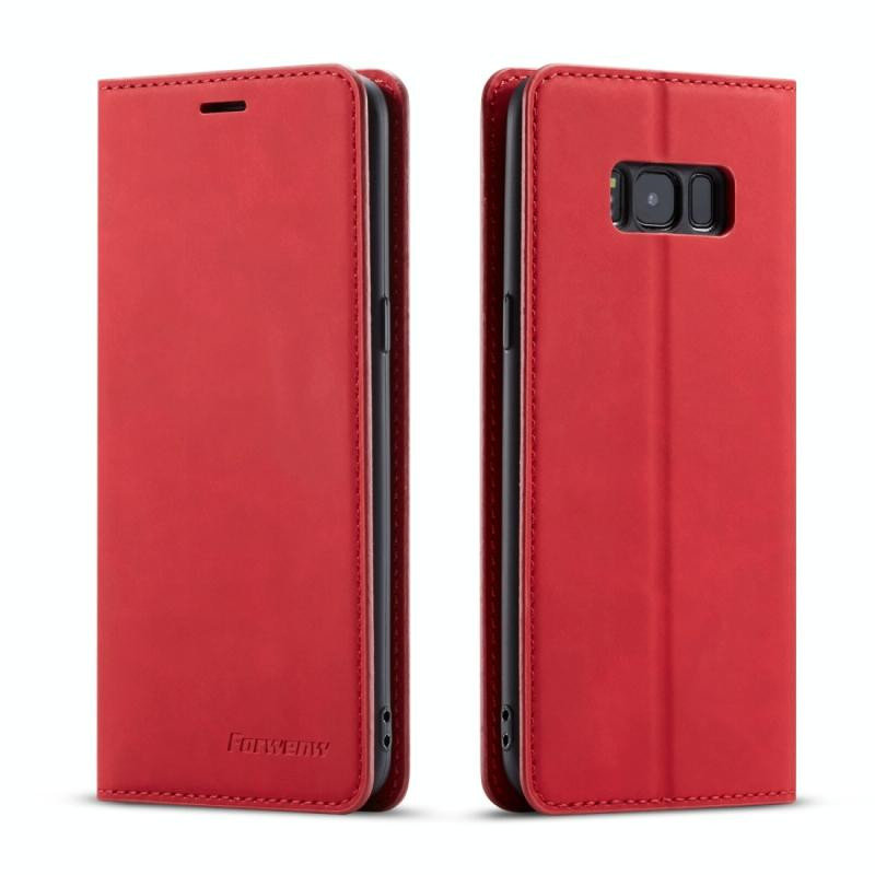 Voor Galaxy S8+ Forwenw Dream Series Oil Edge Strong Magnetism Horizontal Flip Leather Case met Holder & Card Slots & Wallet & Photo Frame(Red)