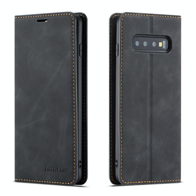 For Galaxy S10+ Forwenw Dream Series Oil Edge Strong Magnetism Horizontal Flip Leather Case with Holder & Card Slots & Wallet & Photo Frame(Black)