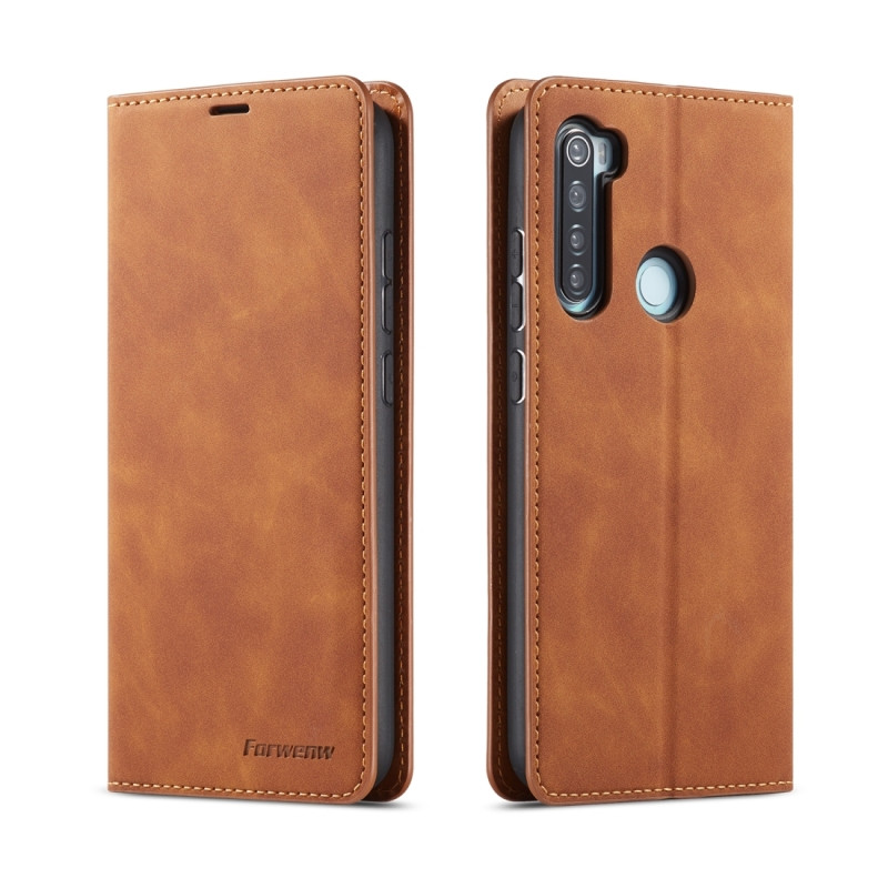 Voor Xiaomi Redmi Note 8 Forwenw Dream Series Oil Edge Strong Magnetism Horizontal Flip Leather Case met Holder & Card Slots & Wallet & Photo Frame(Br