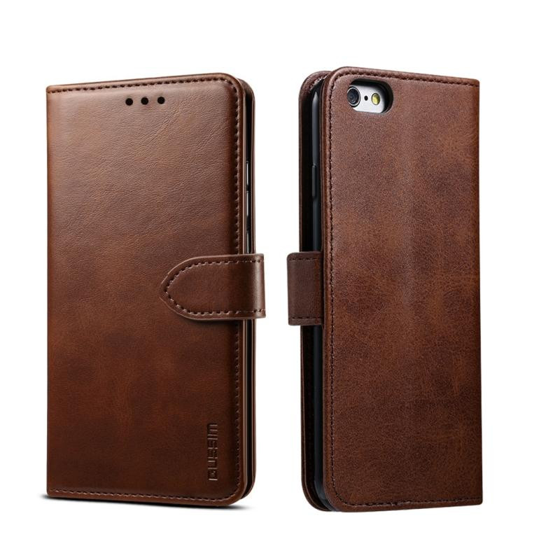 For iPhone 6 GUSSIM Magnetic Horizontal Flip Leather Case with Holder & Card Slots & & Wallet(Brown)