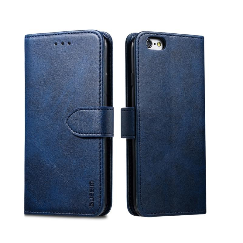 For iPhone 6 Plus GUSSIM Magnetic Horizontal Flip Leather Case with Holder & Card Slots & & Wallet(Blue)