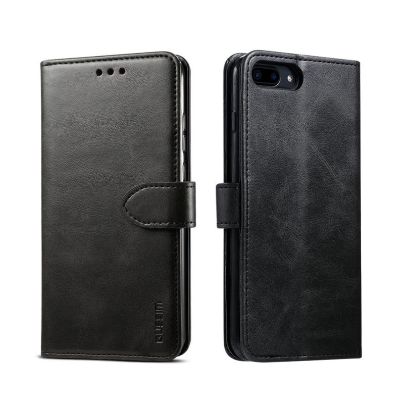 Voor iPhone 8 Plus / 7 Plus GUSSIM Magnetic Horizontal Flip Leather Case met Holder & Card Slots & Wallet(Black)