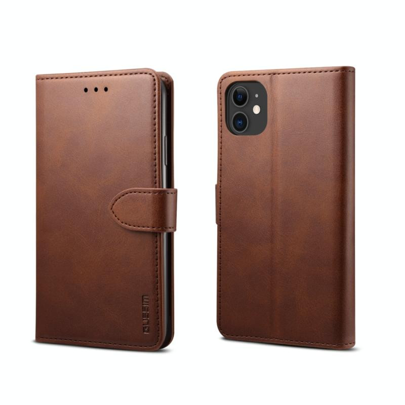 Voor iPhone 11 GUSSIM Magnetic Horizontal Flip Leather Case met Holder & Card Slots & Wallet(Brown)