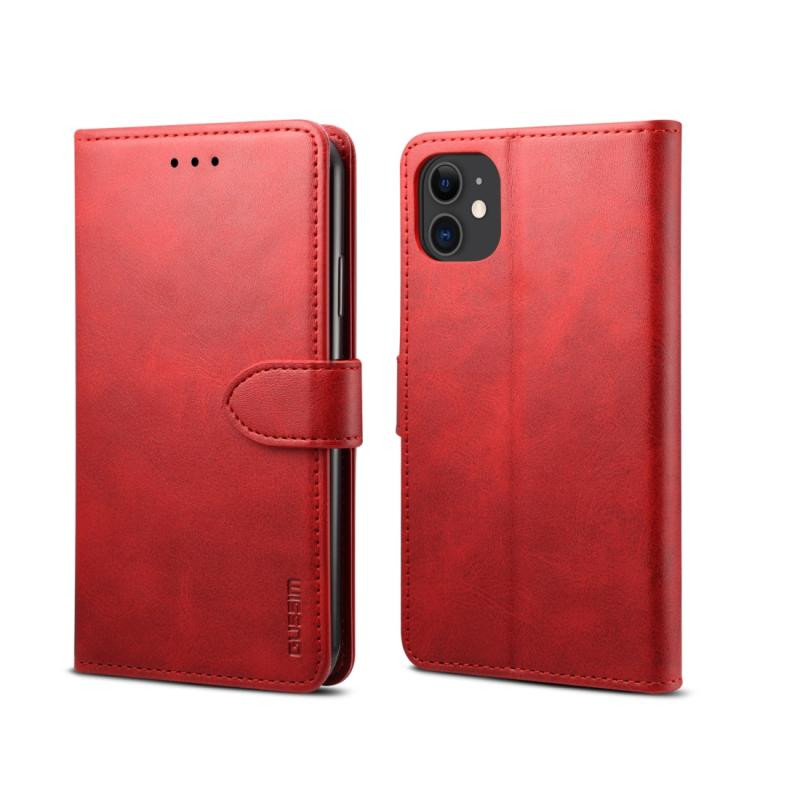 Voor iPhone 11 Pro GUSSIM Magnetic Horizontal Flip Leather Case met Houder & Card Slots & Wallet(Red)