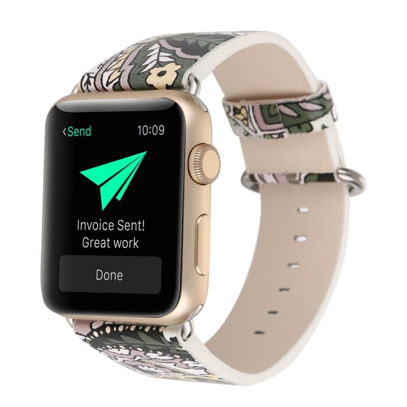 For Apple Watch Series 6 & SE & 5 & 4 40mm / 3 & 2 & 1 38mm Fashion Strap Watchband(Floral)