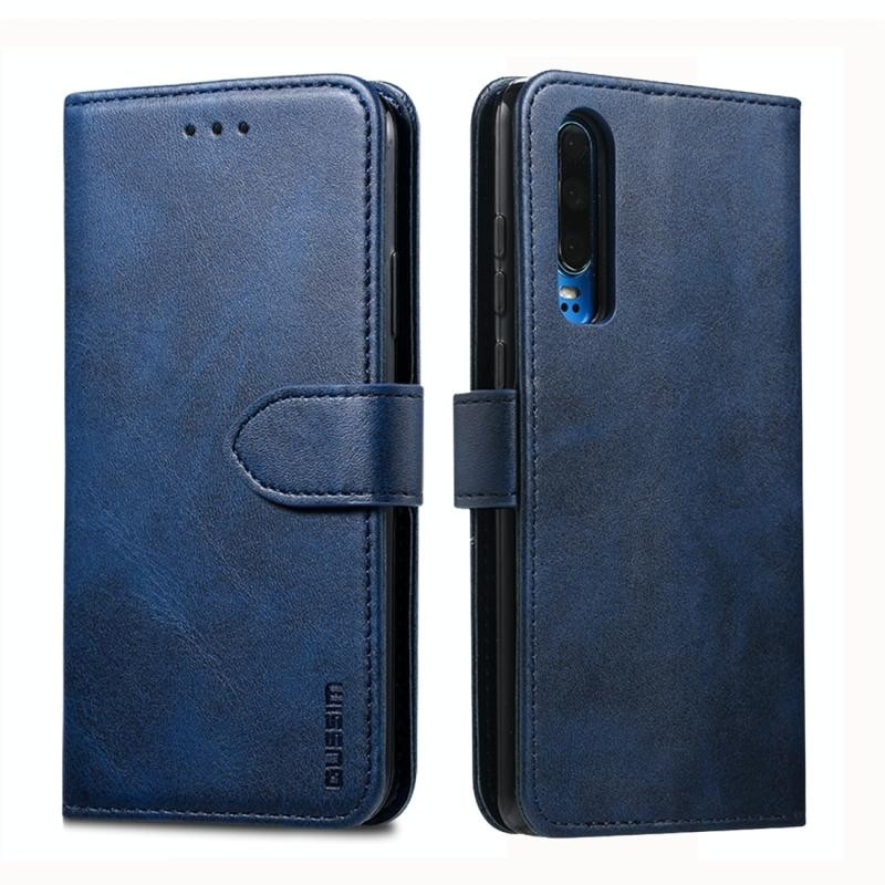 Voor Huawei P30 GUSSIM Business Style Horizontal Flip Leather Case met Holder & Card Slots & Wallet(Blue)