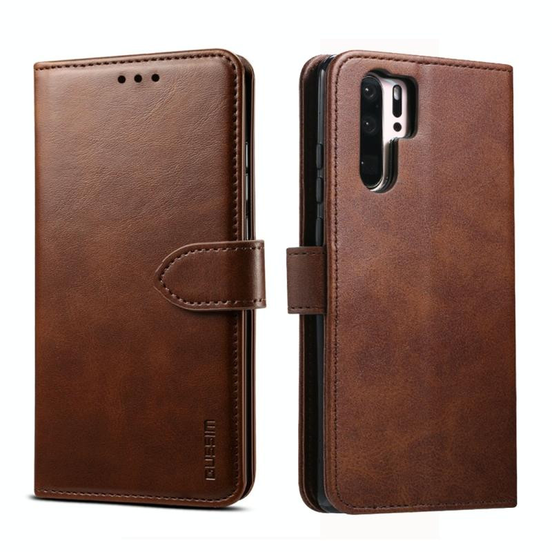 Voor Huawei P30 Pro GUSSIM Business Style Horizontal Flip Leather Case met Holder & Card Slots & Wallet(Brown)