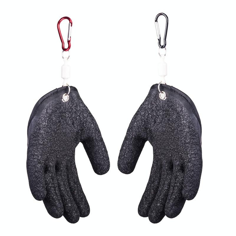 1 paar antislip vangst vis latex handschoenen steekbestendige waterdichte vishandschoenen specificatie: links + rechts + magnetische gespen