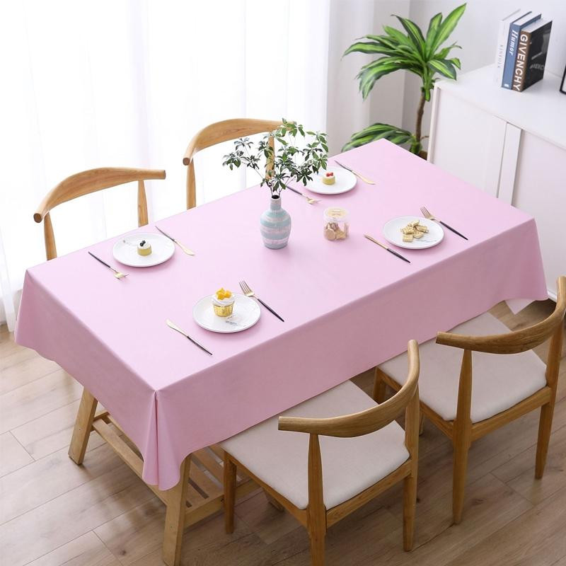 140x140cm solid color pvc waterdichte olie-proof en broei-proof wegwerp tafelkleed (roze)