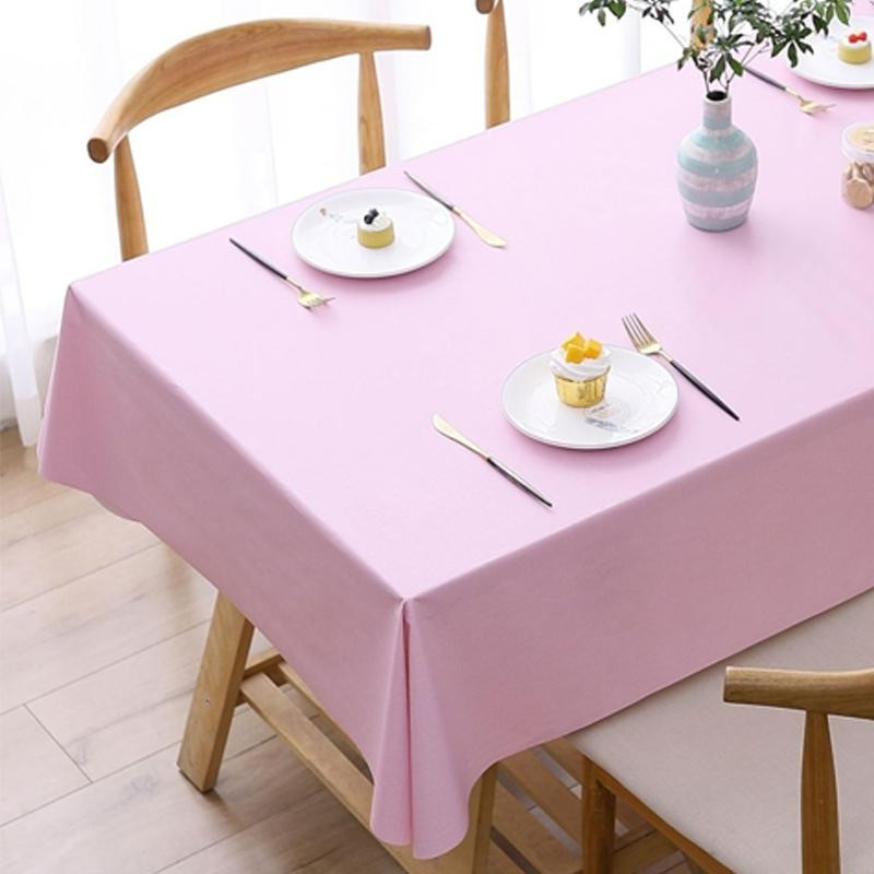 140x140cm solid color pvc waterdichte olie-proof en broei-proof wegwerp tafelkleed (roze)