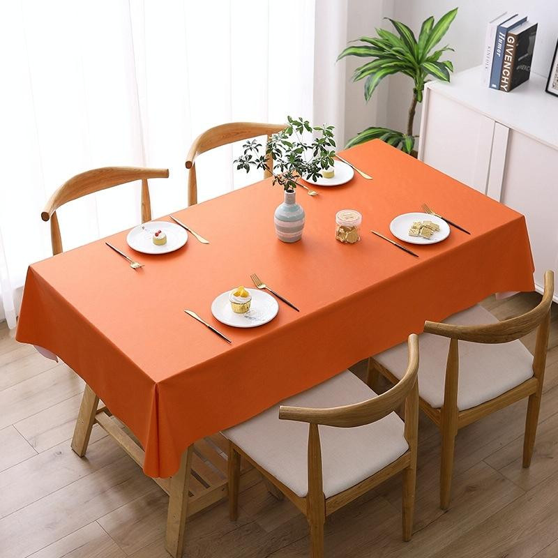 140x140cm solid color pvc waterdichte olie-proof en broei-proof wegwerp tafelkleed (oranje)