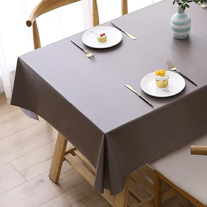 140x140cm solid color pvc waterdichte olie-proof en broei-proof wegwerp tafelkleed (bruin)