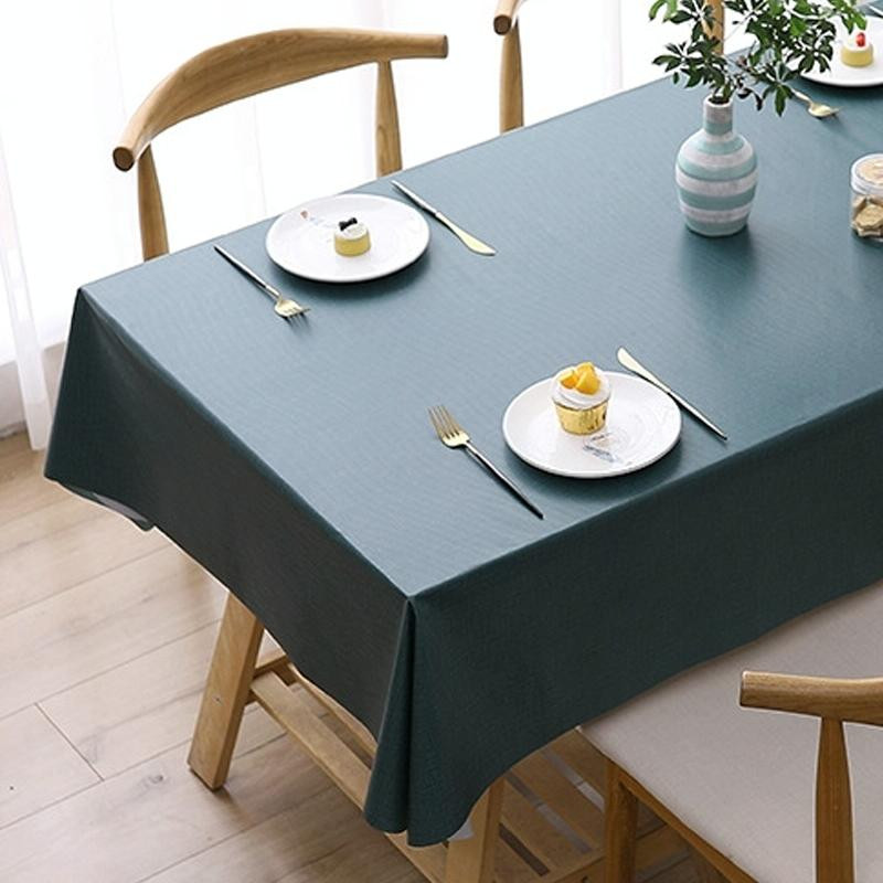 140x140cm solid color pvc waterdichte olie-proof en broei-proof wegwerp tafelkleed (donkergroen)