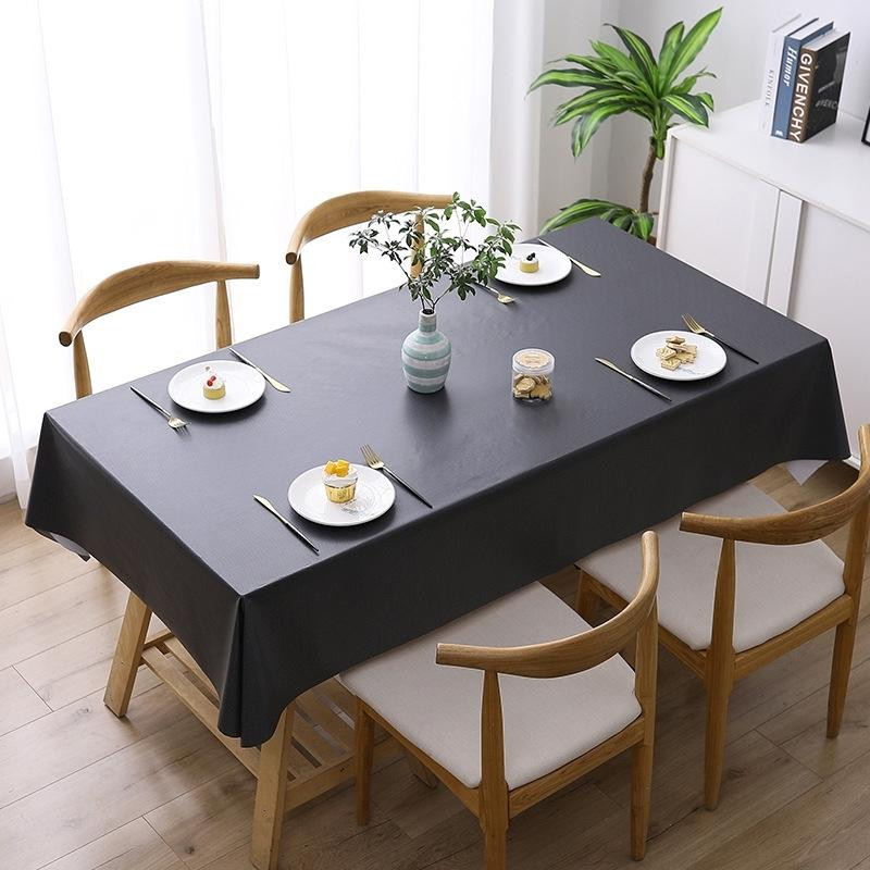 140x140cm solid color pvc waterdichte olie-proof en broei-proof wegwerp tafelkleed (zwart)