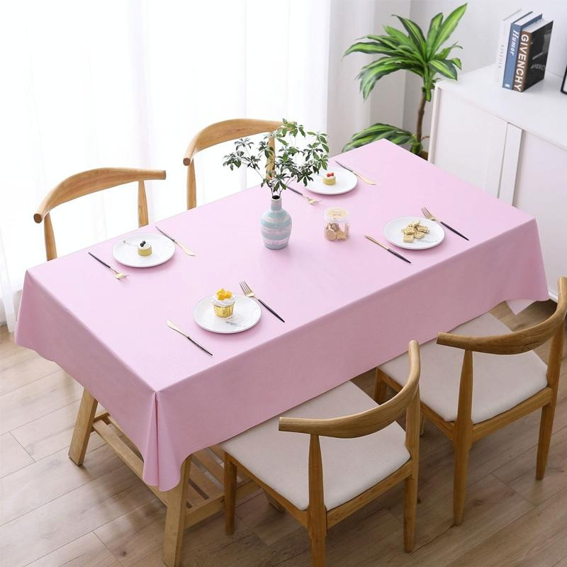 140x180cm solid color pvc waterdichte olie-proof en broei-proof wegwerp tafelkleed (roze)