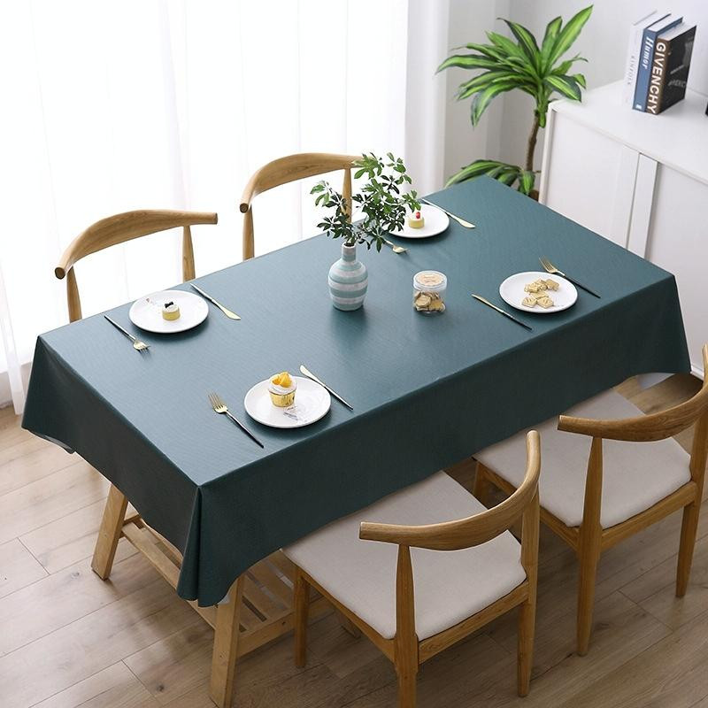 140x180cm solid color pvc waterdichte olie-proof en broei-proof wegwerp tafelkleed (donkergroen)