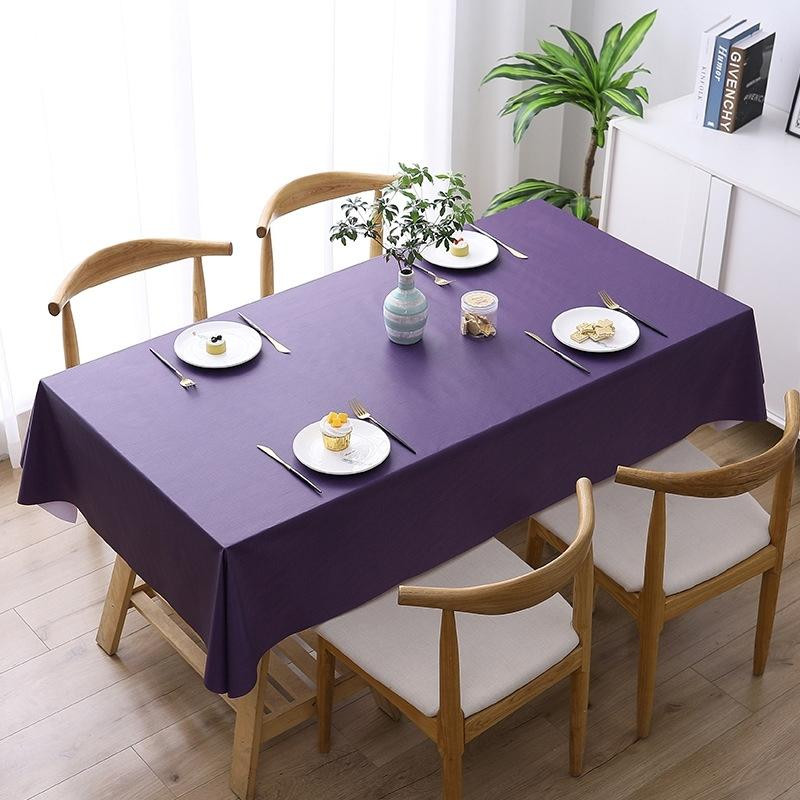 140x180cm solid color pvc waterdichte olie-proof en broei-proof wegwerp tafelkleed (paars)