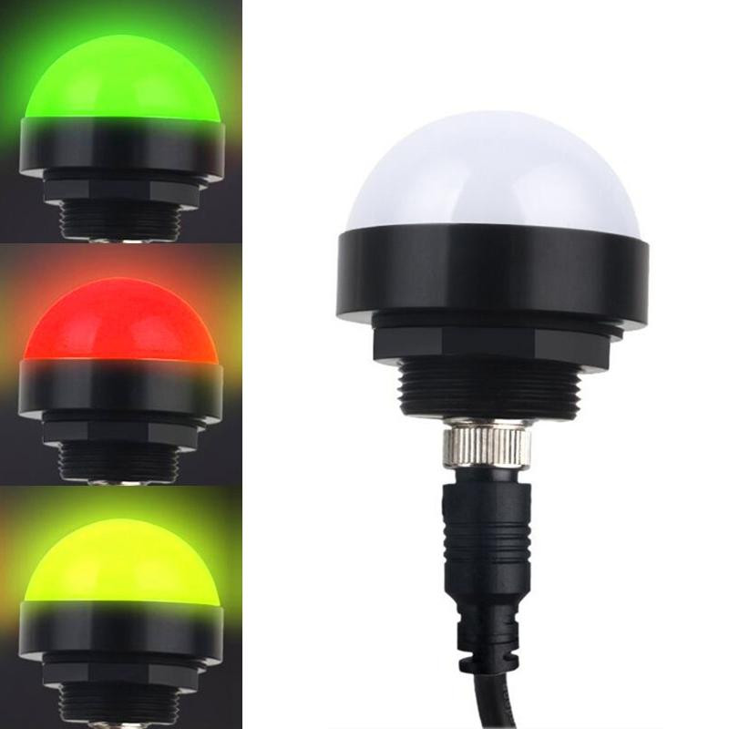 24 V Safety Drie-Color Warning Light Alarm LED Hemispherical Waterdichte indicator (stijl 1)