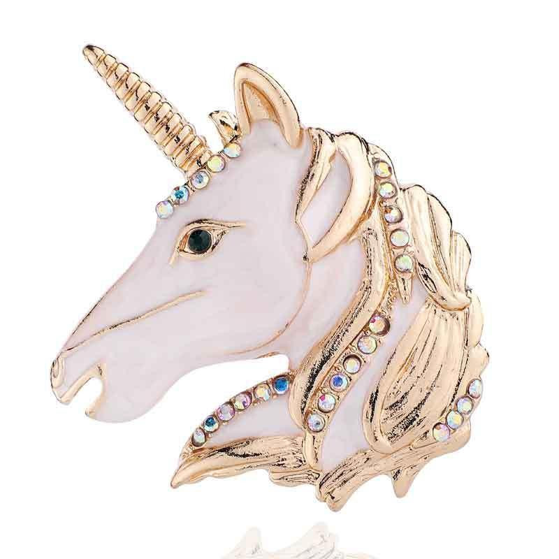 3 stks Diamanten Unicorn Broche Cartoon Dames Accessoires met druipende oliepin