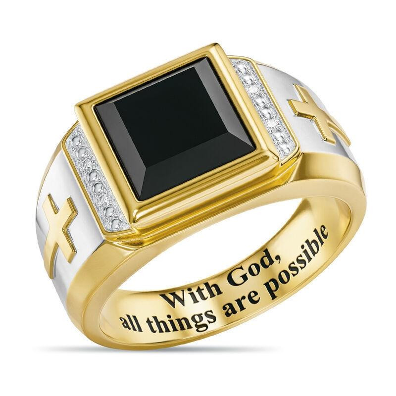 5 stks 18K Gold Cross Ring Thorns Crown Diamond Ring voor Mannen Grootte: 6