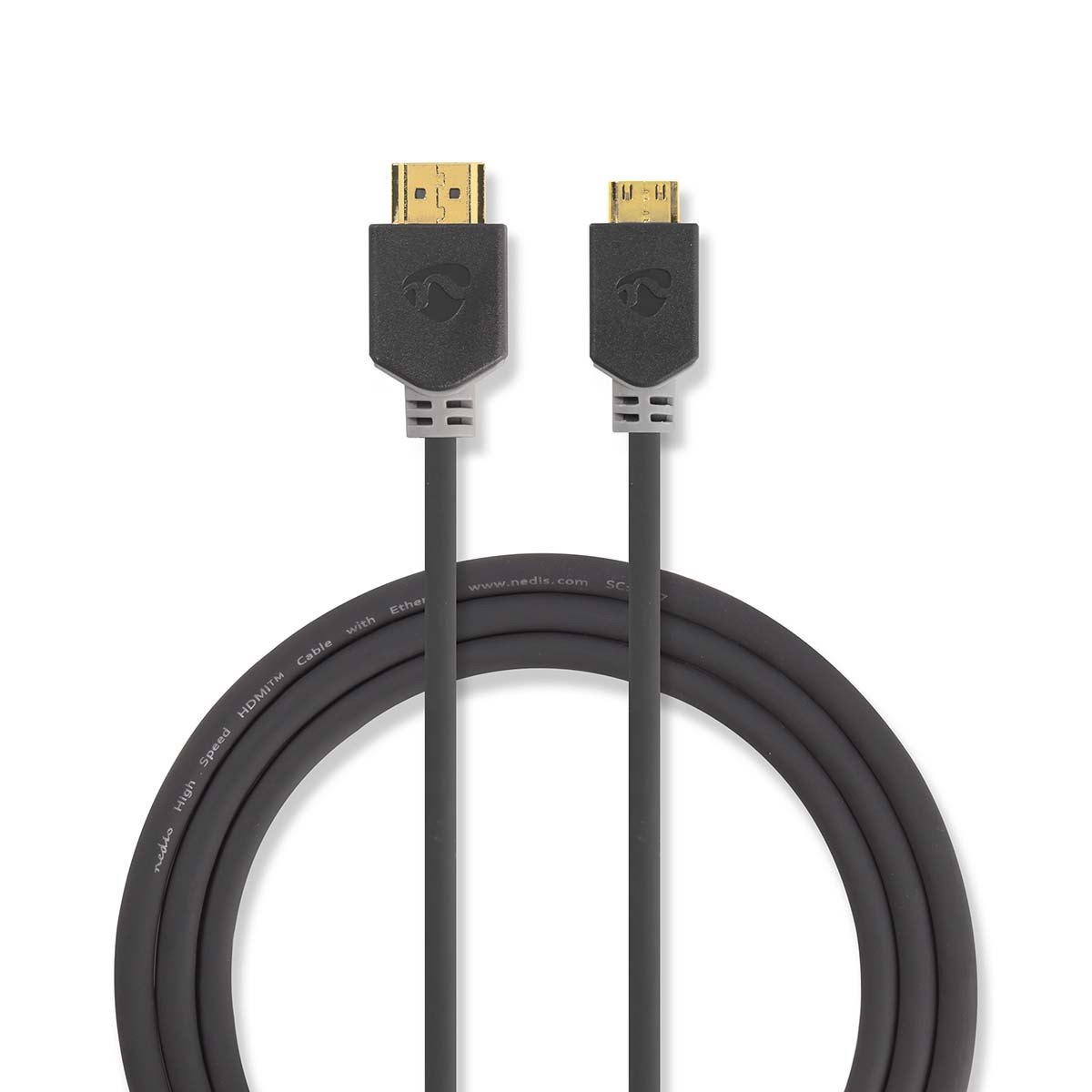High Speed HDMI-kabel met Ethernet | HDMI-connector - HDMI-mini-connector | 2,0 m | Antraciet