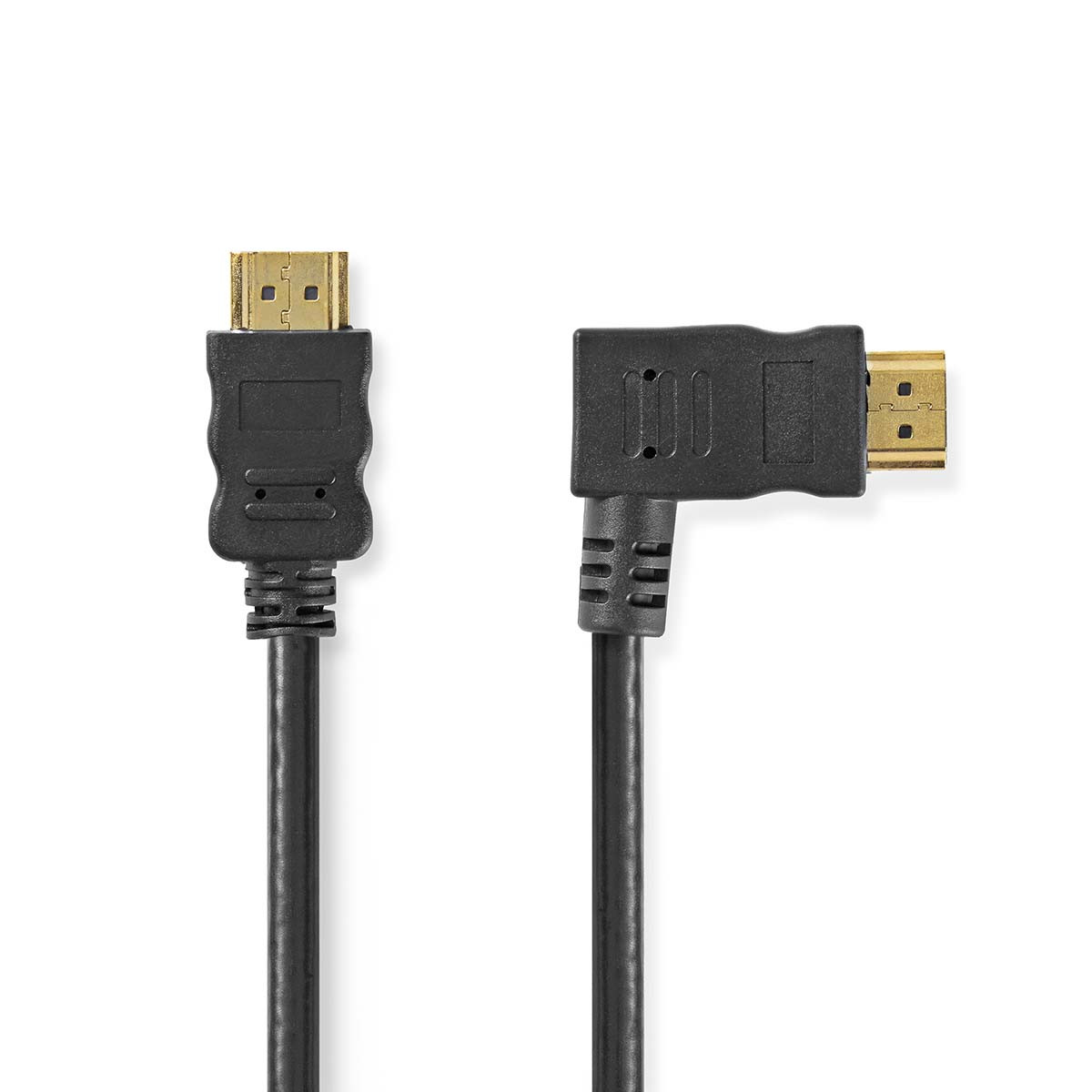 High Speed HDMI-kabel met Ethernet | HDMI-connector - HDMI-aansluiting rechts haaks | 1,5 m | Zwart